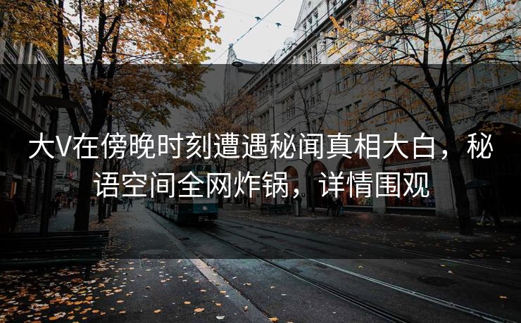 大V在傍晚时刻遭遇秘闻真相大白，秘语空间全网炸锅，详情围观