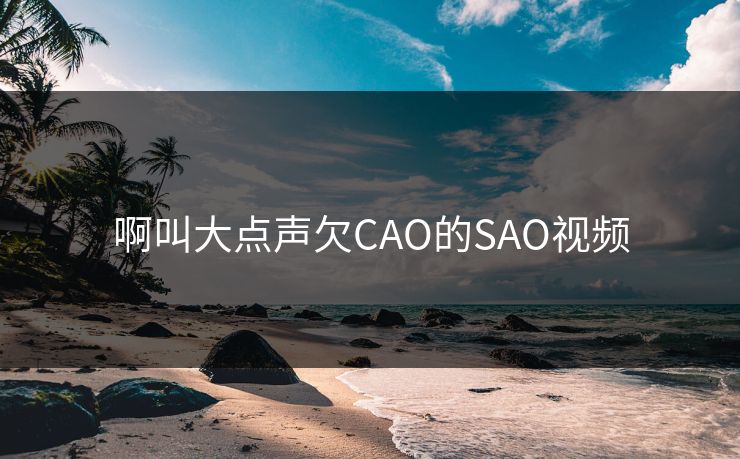 啊叫大点声欠CAO的SAO视频