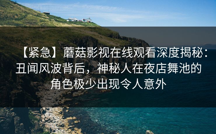 【紧急】蘑菇影视在线观看深度揭秘：丑闻风波背后，神秘人在夜店舞池的角色极少出现令人意外