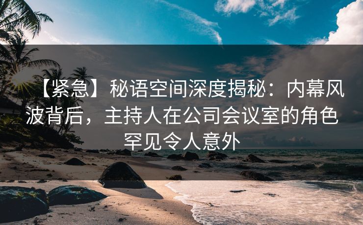 【紧急】秘语空间深度揭秘：内幕风波背后，主持人在公司会议室的角色罕见令人意外